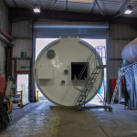 Silo assembly, built to hold mixing ingredients for a paint production company