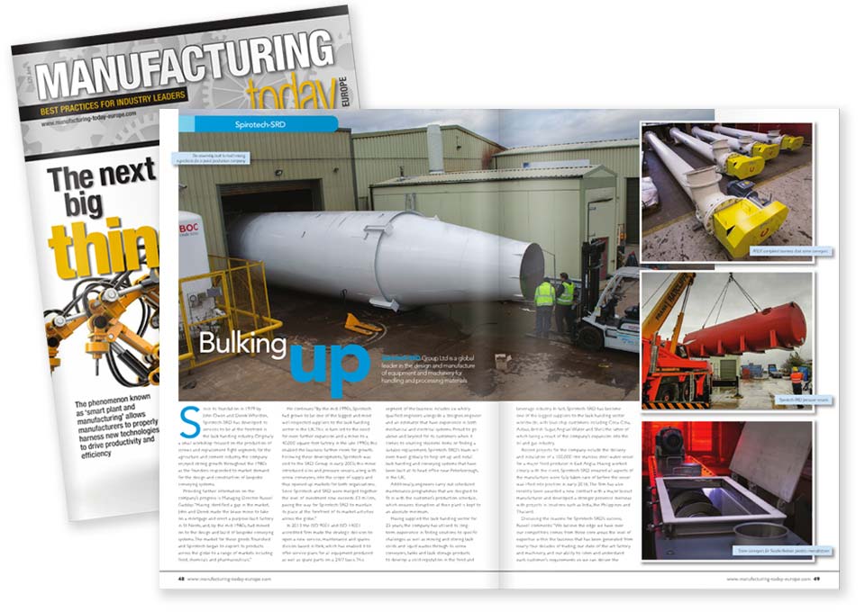 Spirotech in Manufacturing Today Europe magazine