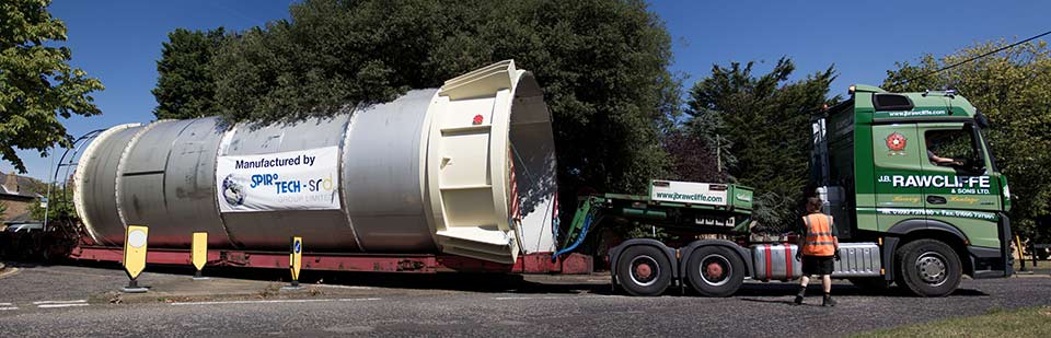 5m diameter silo leaves Sawtry factory - Spirotech-SRD