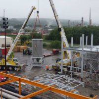 Installation of oil blending vessel, France
