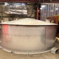 Two 120,000 litre stainless steel whisky vessels