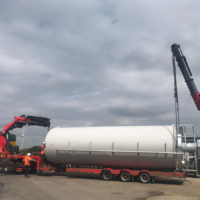Installation of storage silo at water treatment facility