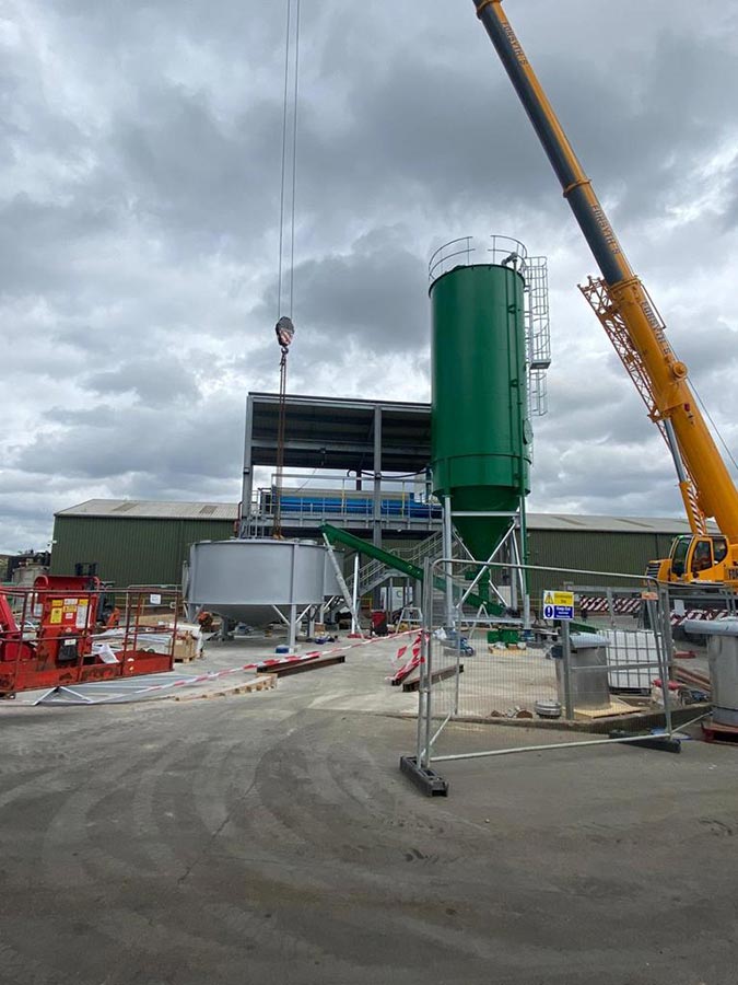 Stainless steel ash slurry mix tanks and carbon steel silos