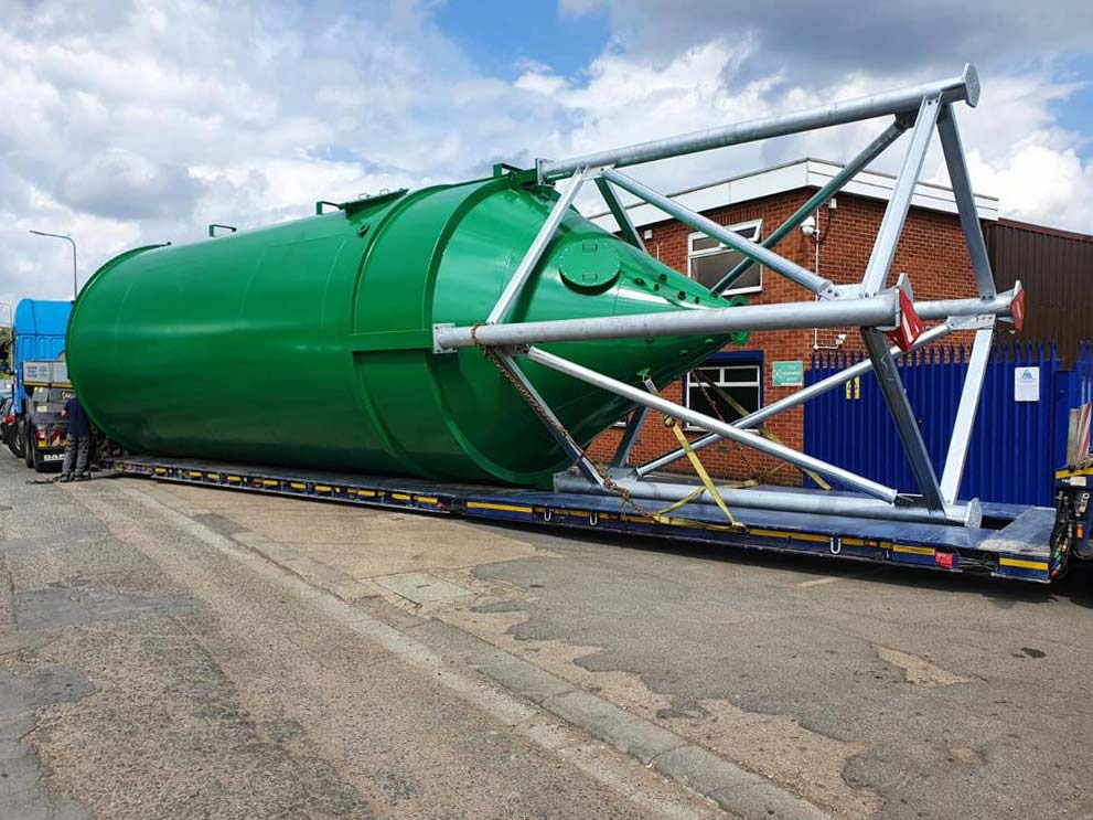 Environmental project Carbon steel silos ready for transport