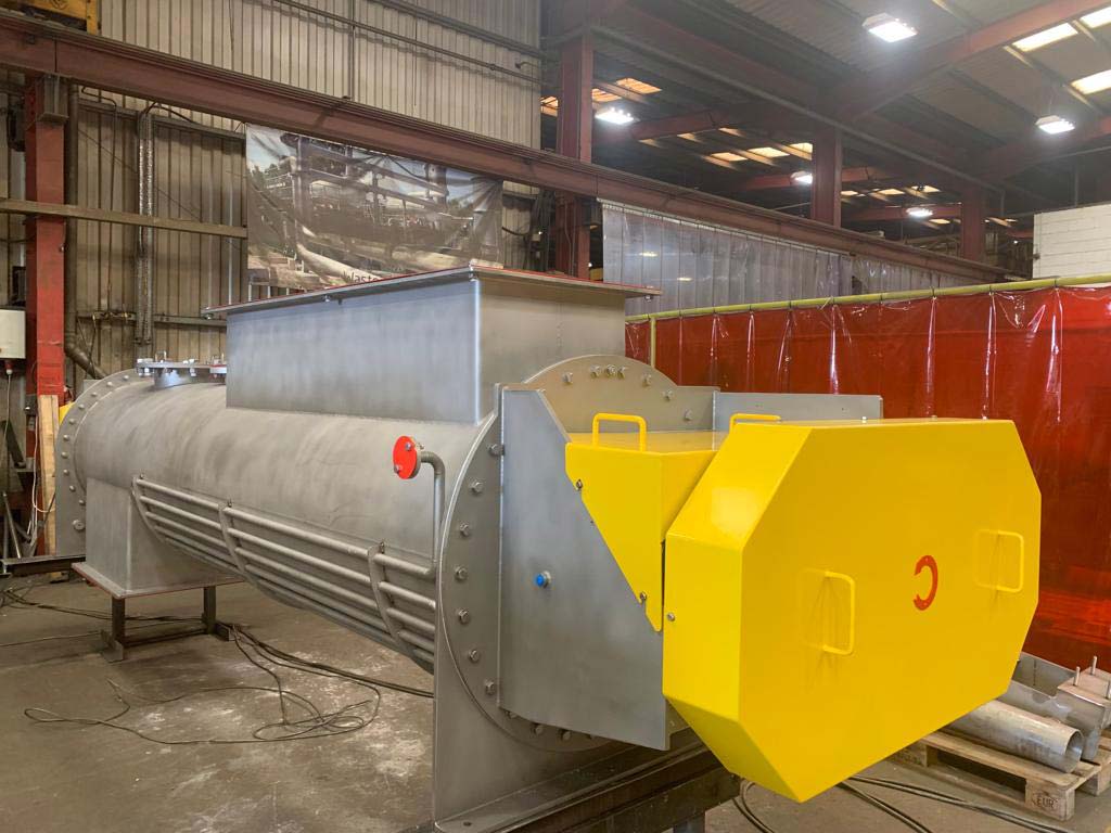 Completed pressurised screw conveyor for Indian Oil at Spirotech Group UK facility