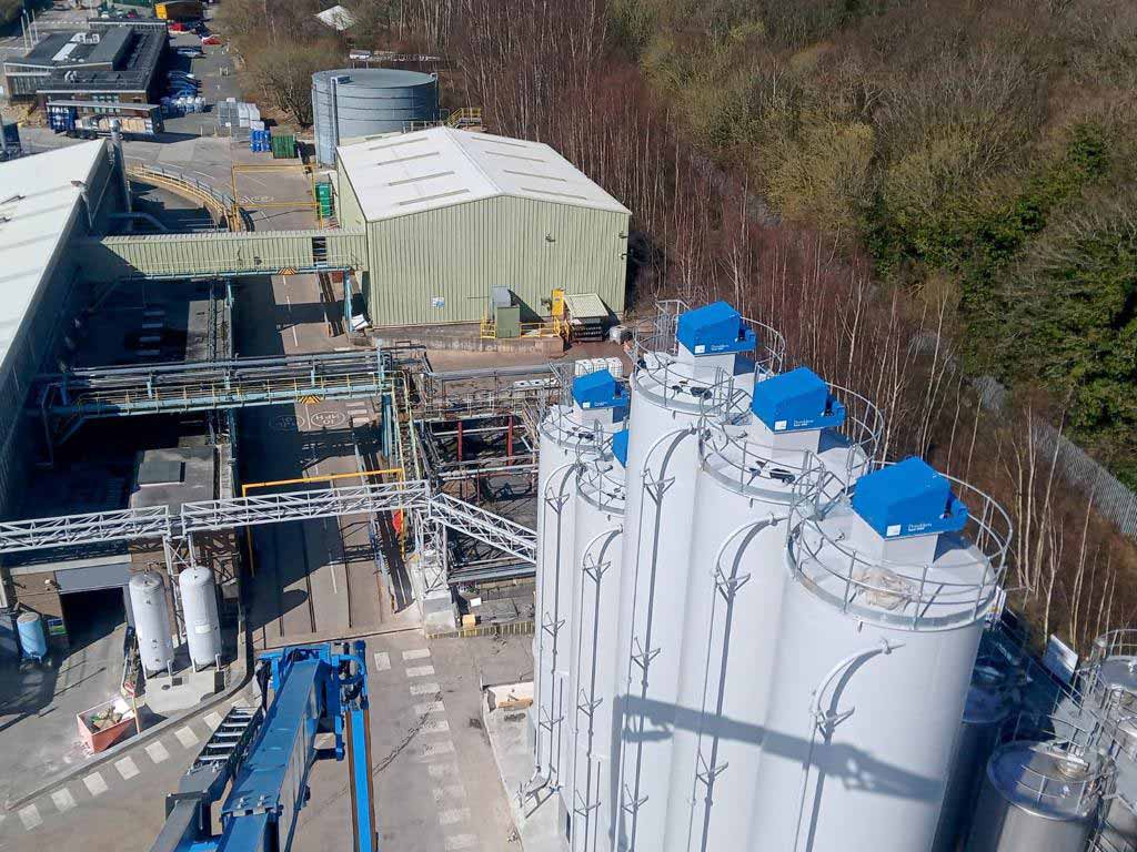 Installation of 5 ingredient silos for Sherwin Williams paint manufacturing company - Spirotech Group