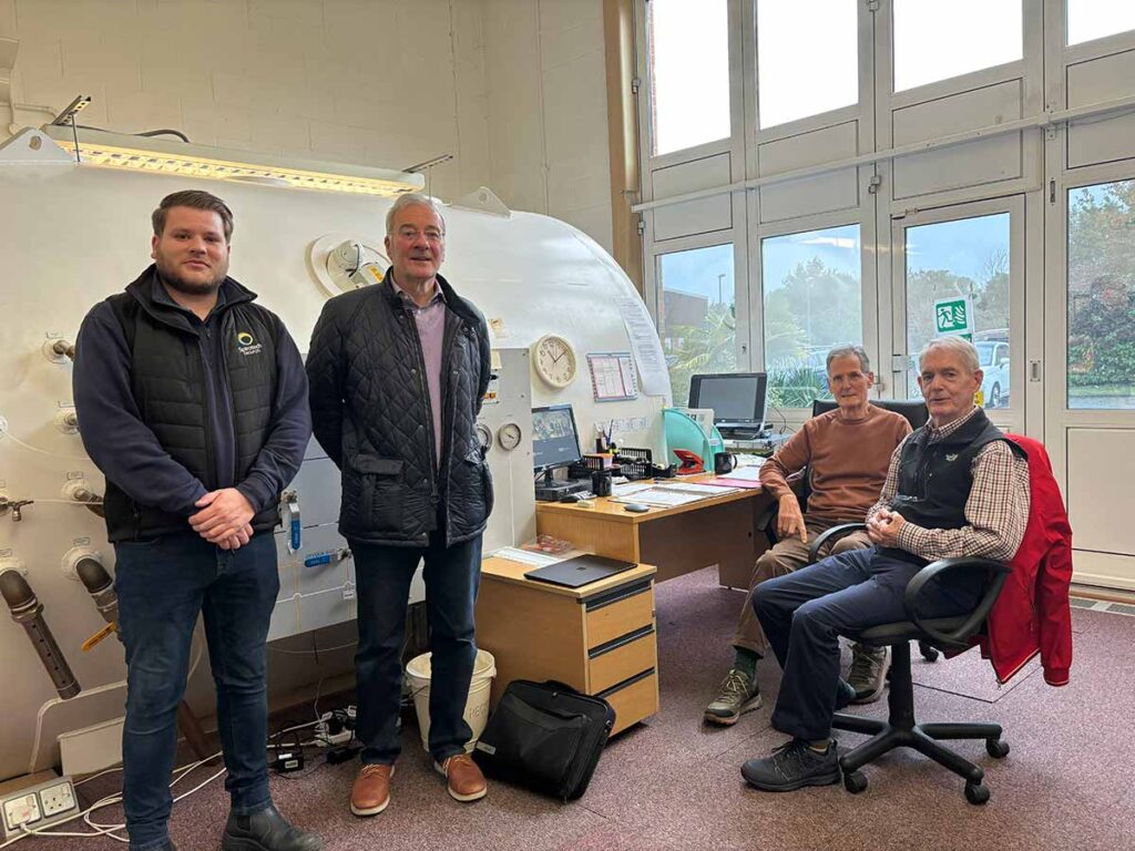 Spirotech’s Will Gadsby accompanying Chairman Tim Barke on a visit to the Centre.