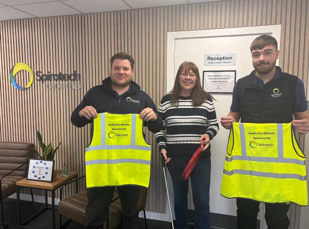 Spirotech proudly fund new equipment for the Sawtry Junior School Litter Pickers.